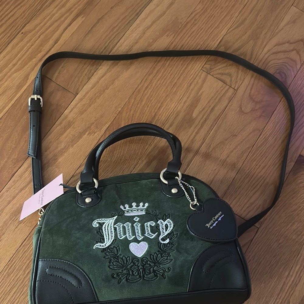 Juicy Couture Green and Black Crossbody Bag with Gold Hardware